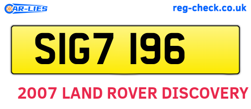 SIG7196 are the vehicle registration plates.