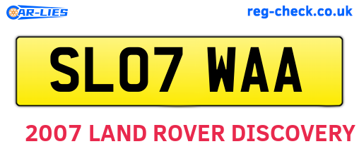 SL07WAA are the vehicle registration plates.