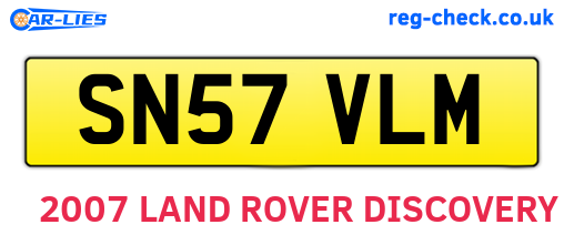 SN57VLM are the vehicle registration plates.