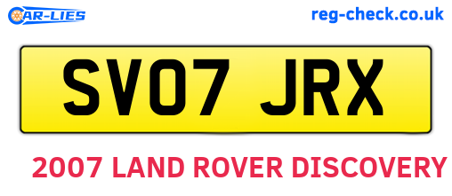 SV07JRX are the vehicle registration plates.