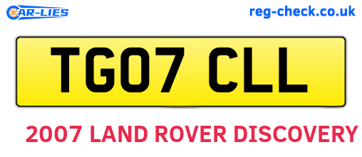 TG07CLL are the vehicle registration plates.
