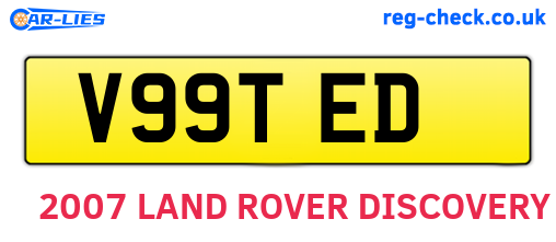 V99TED are the vehicle registration plates.