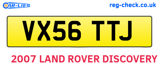 VX56TTJ are the vehicle registration plates.
