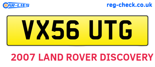 VX56UTG are the vehicle registration plates.