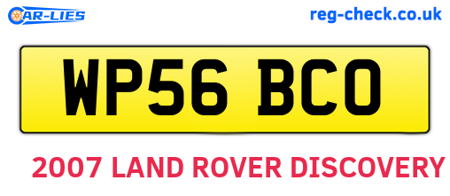 WP56BCO are the vehicle registration plates.