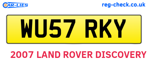 WU57RKY are the vehicle registration plates.