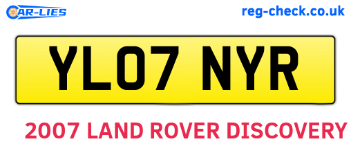 YL07NYR are the vehicle registration plates.