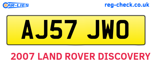 AJ57JWO are the vehicle registration plates.