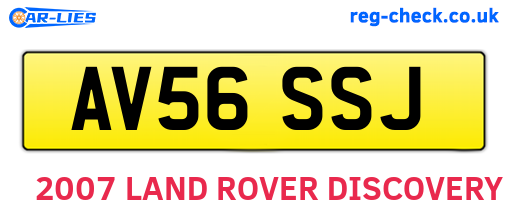 AV56SSJ are the vehicle registration plates.