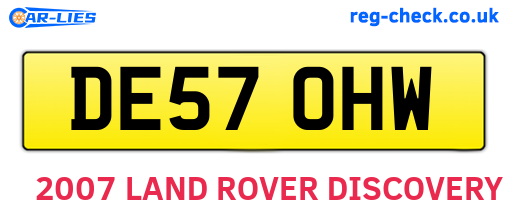 DE57OHW are the vehicle registration plates.
