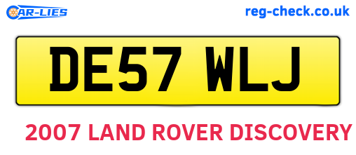 DE57WLJ are the vehicle registration plates.