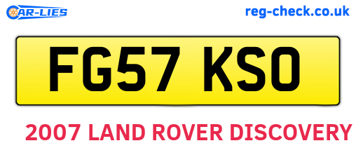 FG57KSO are the vehicle registration plates.