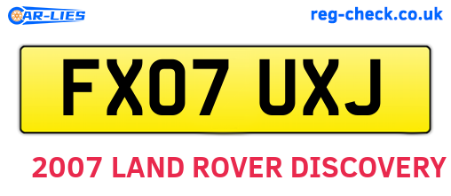 FX07UXJ are the vehicle registration plates.