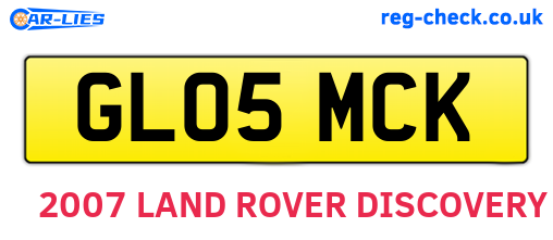 GL05MCK are the vehicle registration plates.