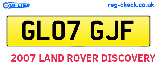 GL07GJF are the vehicle registration plates.