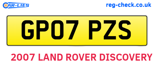 GP07PZS are the vehicle registration plates.
