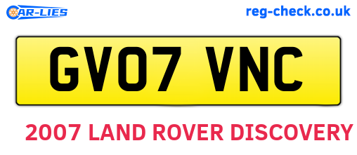 GV07VNC are the vehicle registration plates.