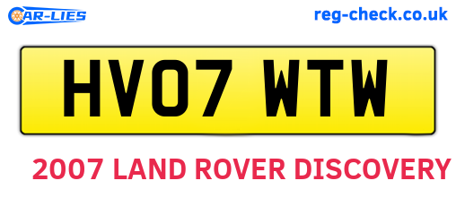 HV07WTW are the vehicle registration plates.