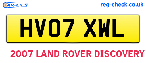 HV07XWL are the vehicle registration plates.