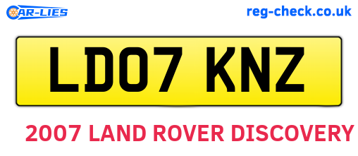 LD07KNZ are the vehicle registration plates.
