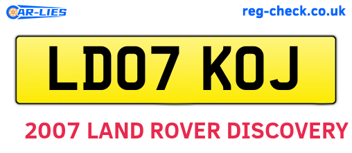 LD07KOJ are the vehicle registration plates.