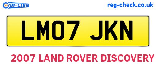 LM07JKN are the vehicle registration plates.