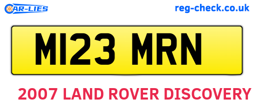 M123MRN are the vehicle registration plates.