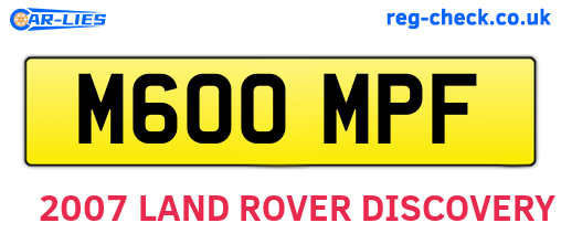 M600MPF are the vehicle registration plates.