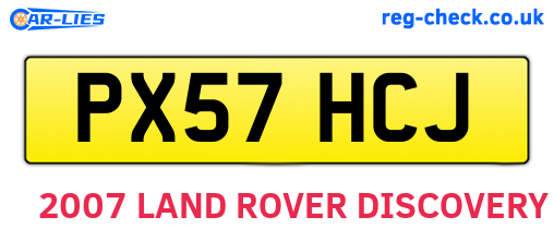 PX57HCJ are the vehicle registration plates.