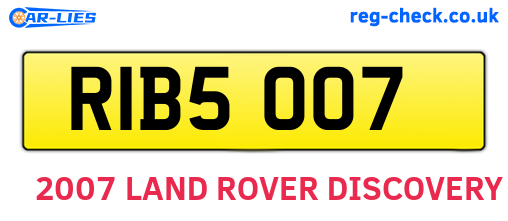 RIB5007 are the vehicle registration plates.