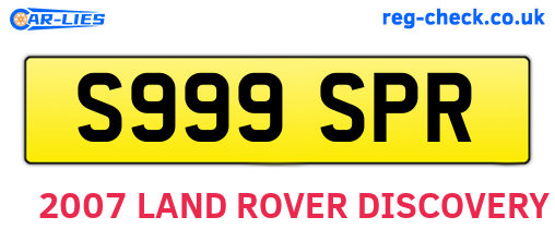 S999SPR are the vehicle registration plates.