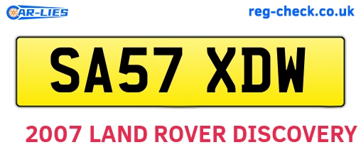 SA57XDW are the vehicle registration plates.