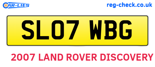 SL07WBG are the vehicle registration plates.
