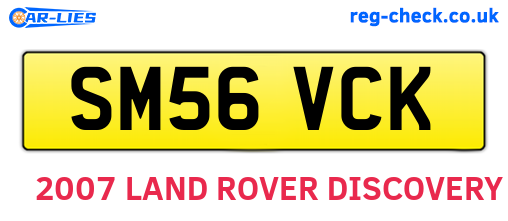 SM56VCK are the vehicle registration plates.