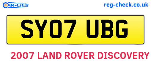 SY07UBG are the vehicle registration plates.