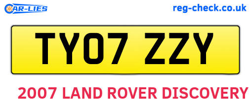TY07ZZY are the vehicle registration plates.