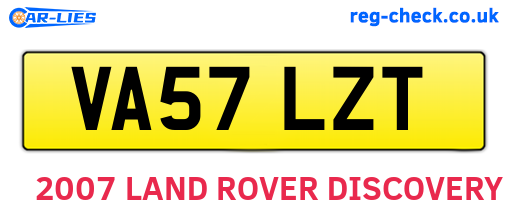 VA57LZT are the vehicle registration plates.