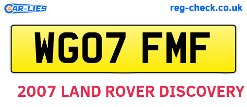 WG07FMF are the vehicle registration plates.
