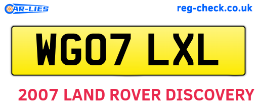 WG07LXL are the vehicle registration plates.