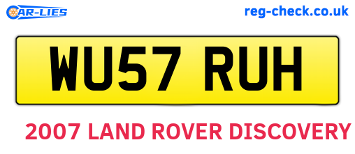 WU57RUH are the vehicle registration plates.