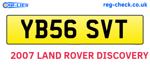 YB56SVT are the vehicle registration plates.