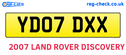 YD07DXX are the vehicle registration plates.