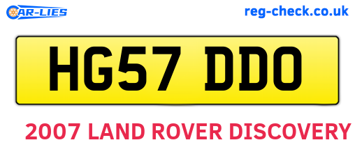 HG57DDO are the vehicle registration plates.