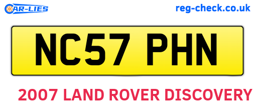 NC57PHN are the vehicle registration plates.