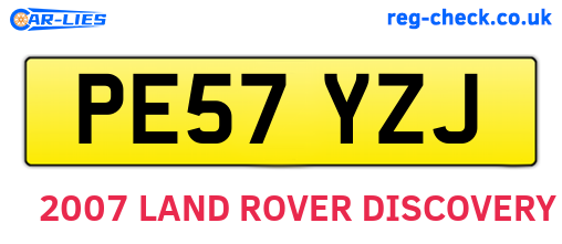 PE57YZJ are the vehicle registration plates.