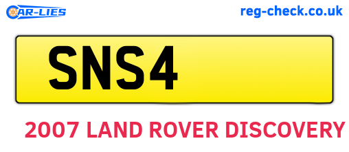 SNS4 are the vehicle registration plates.