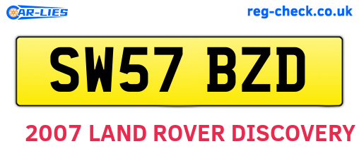 SW57BZD are the vehicle registration plates.
