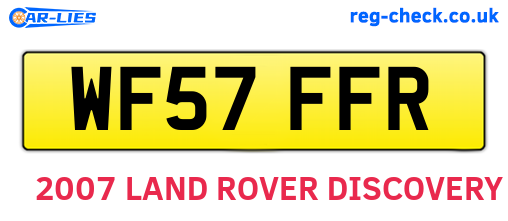 WF57FFR are the vehicle registration plates.