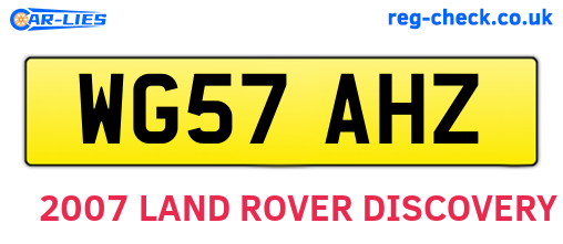 WG57AHZ are the vehicle registration plates.