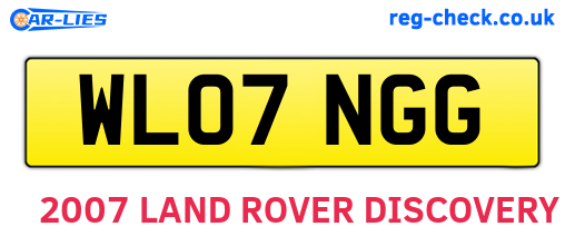 WL07NGG are the vehicle registration plates.